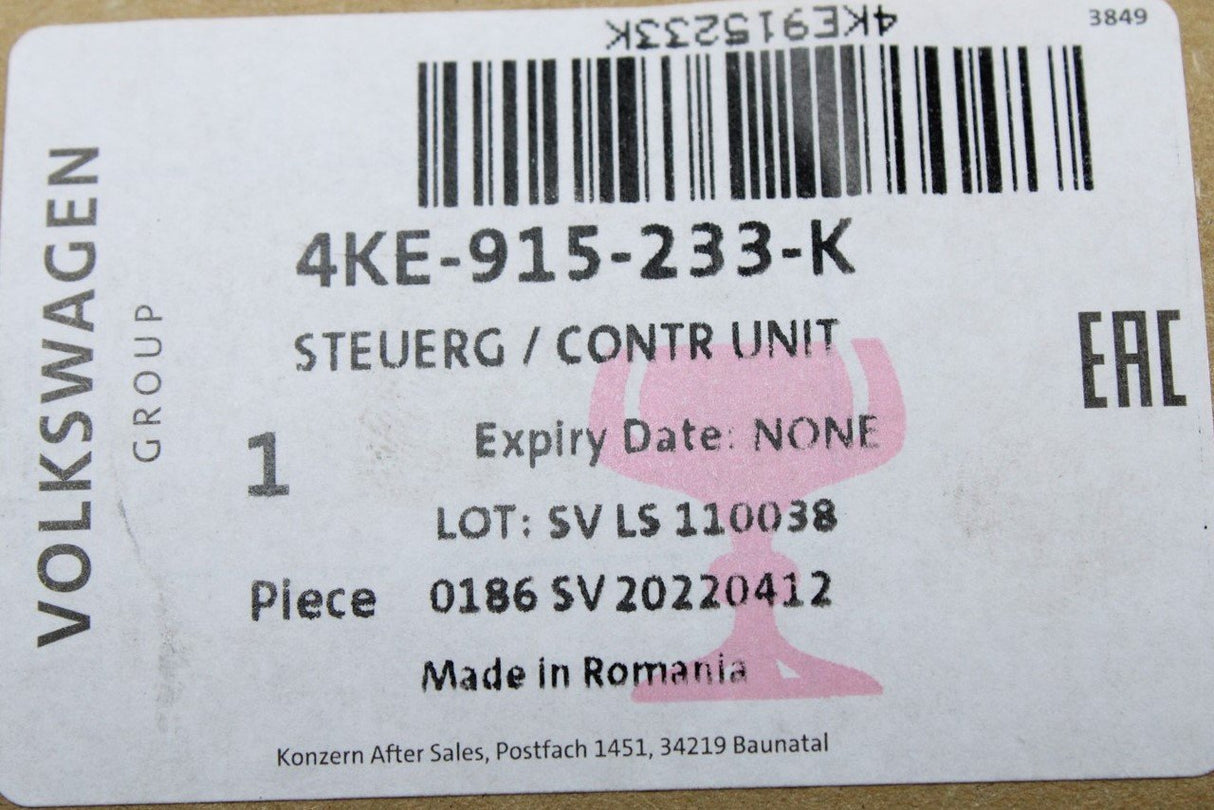 Audi e-tron battery monitoring control unit 4KE915233K