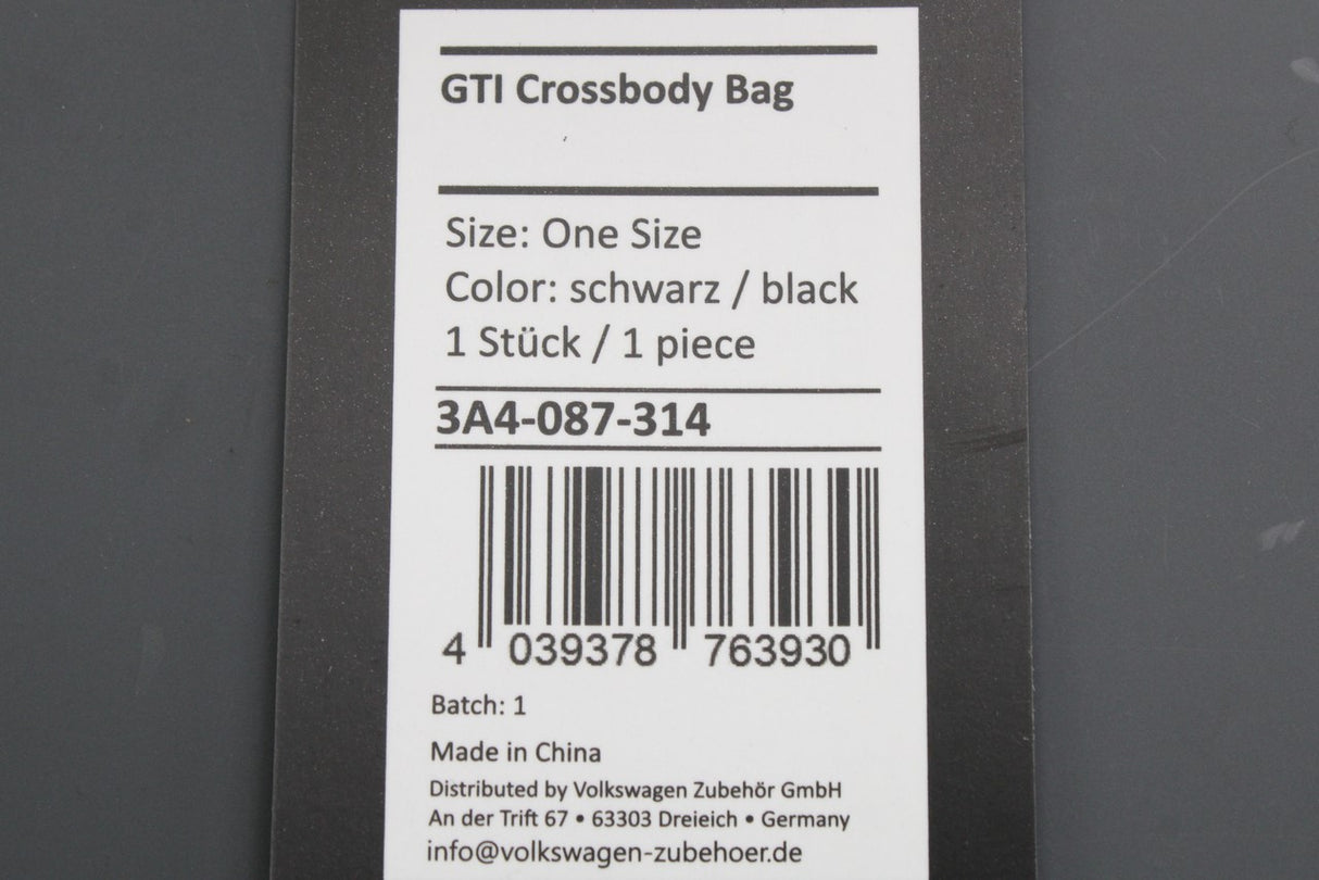 Volkswagen GTI cross body shoulder bag 3A4087314
