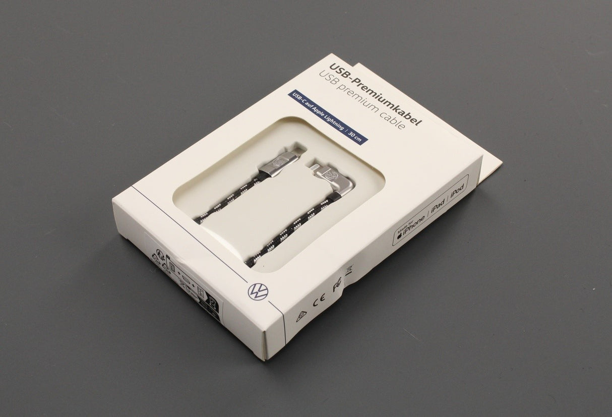 VW Volkswagen USB-C to Apple Lightning iPhone cable 30cm 000051446AC