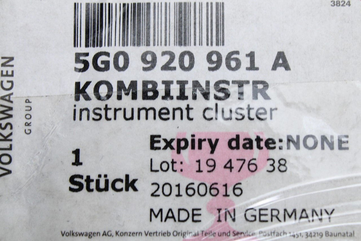VW Golf MK7 2013-2017 diesel instrument cluster (MPH) 5G0920961A