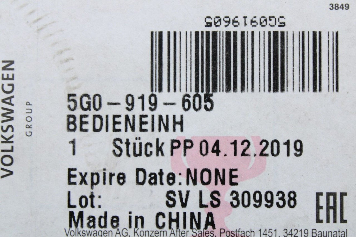 VW Golf MK7 2013-2017 touchscreen radio control display screen 5G0919605