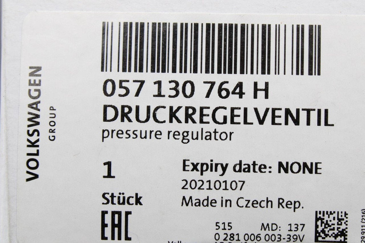 VW Audi Skoda SEAT 2.0 TDI CR Fuel pressure relief valve reg 057130764H