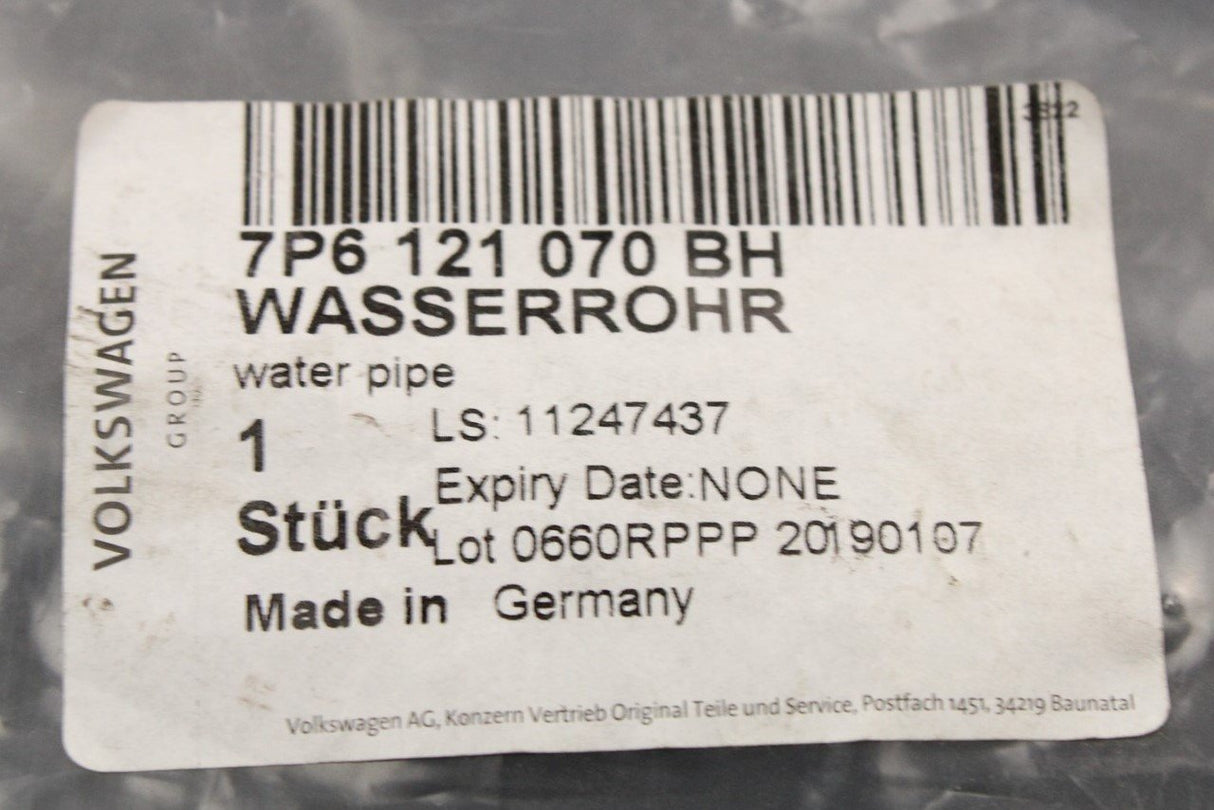VW Touareg 2015-2018 coolant pipe with hose (3.0 TDI) 7P6121070BH