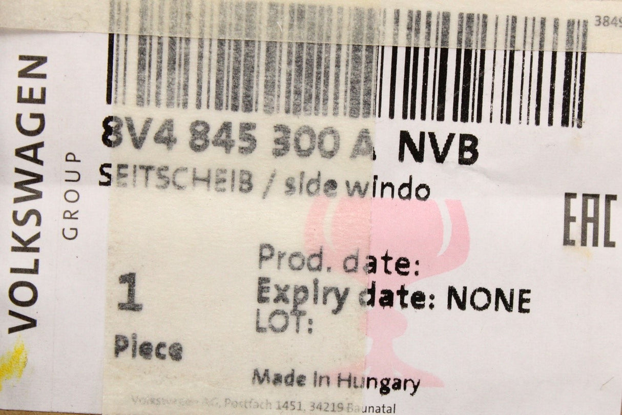 Audi A3 S3 RS3 2013-20 rear quarter window glass (right) 8V4845300A NVB