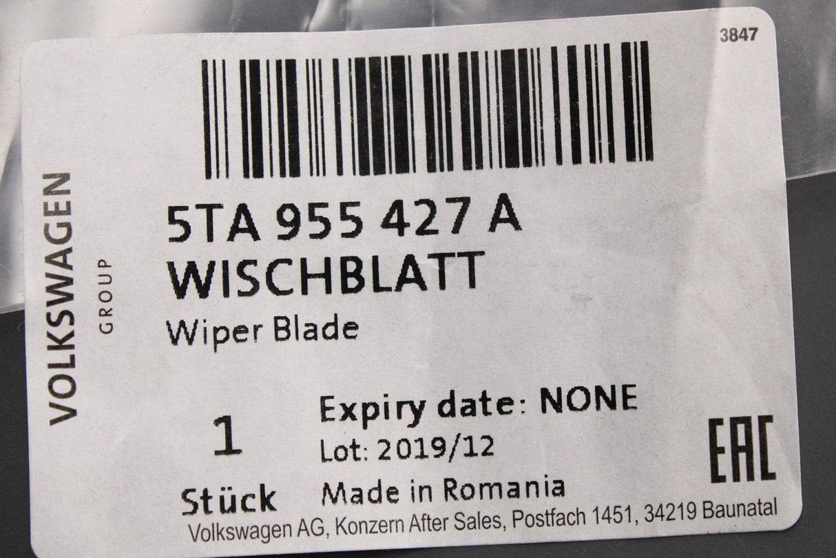 VW Touran 2016-on aero wiper blade 300mm (rear) 5TA955427A