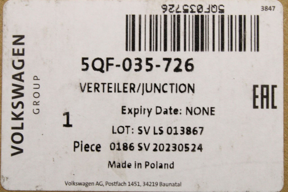 VW Tiguan Touran SEAT Tarraco USB connection port 5QF035726