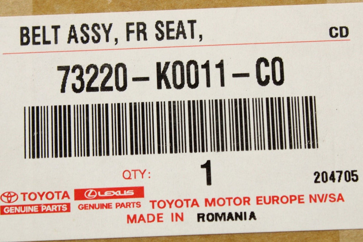 Toyota Yaris 20-on Yaris Cross front seat belt (left) 73220-K0011-C0