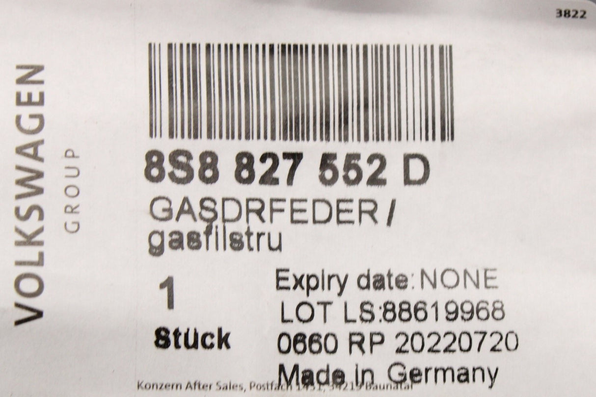 Audi TT TTS TTRS 2015-on boot lid tailgate gas struts (x2) 8S8827552D