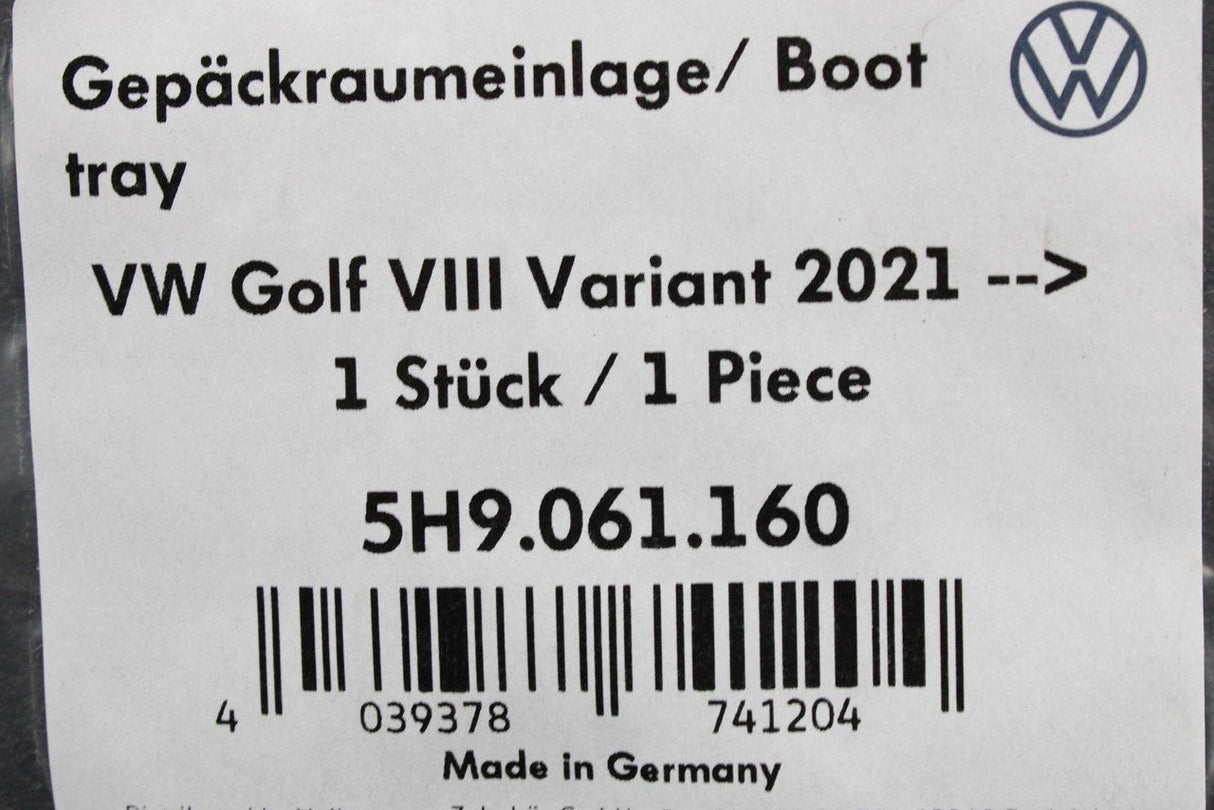 VW Golf MK8 Estate 2020-on flexible foam boot load liner 5H9061160