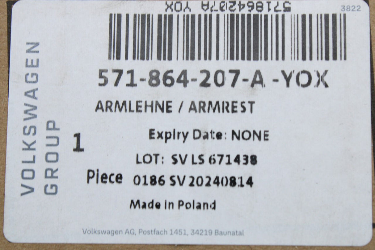 VW Tiguan Tayron 2024-on centre console armrest lid 571864207A YOX
