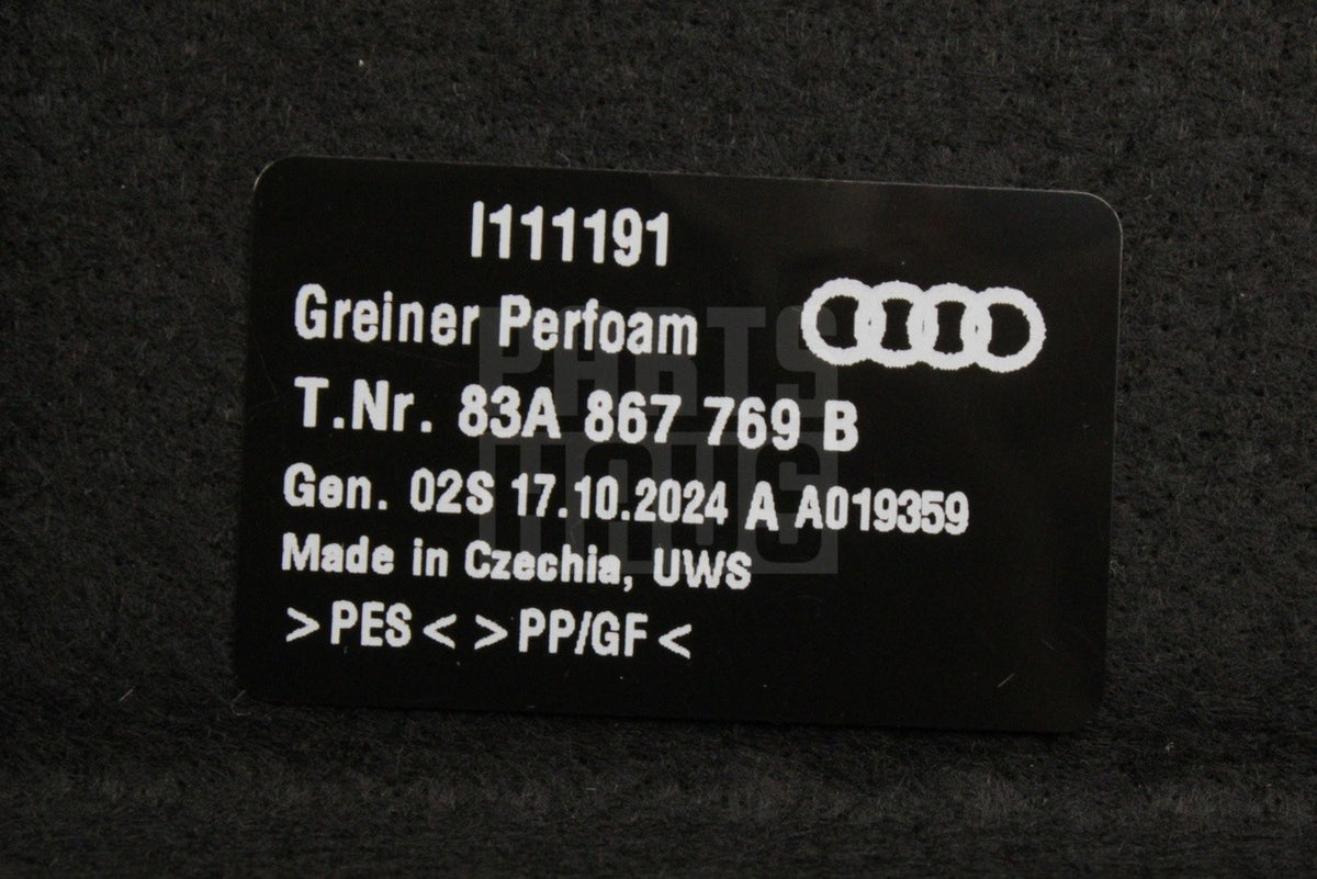 Audi Q3 2019-2026 RSQ3 2020-24 luggage parcel shelf cover 83A867769B 8JB