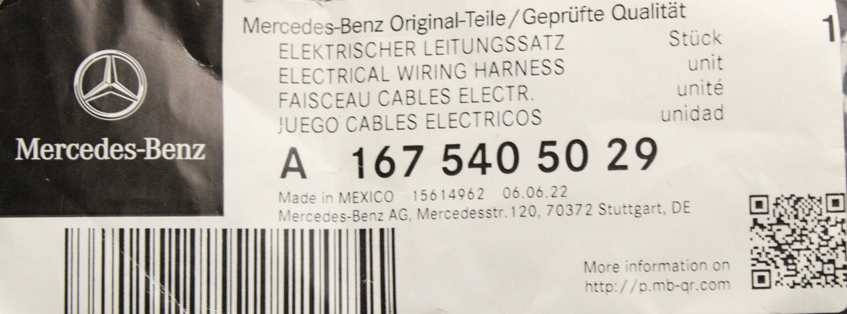 Mercedes-Benz GLE 350 e 4MATIC electrical wiring harness A1675405029