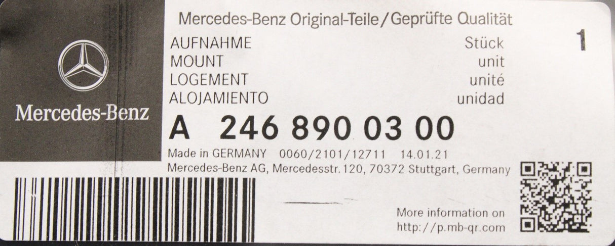 Mercedes-Benz B-Class C246 11-18 spare wheel tool kit mount A2468900300
