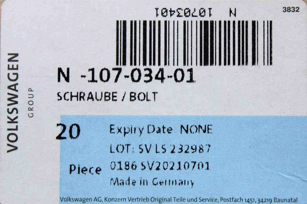 VW Audi Skoda SEAT hexagon head bolt M10x75 N10703401