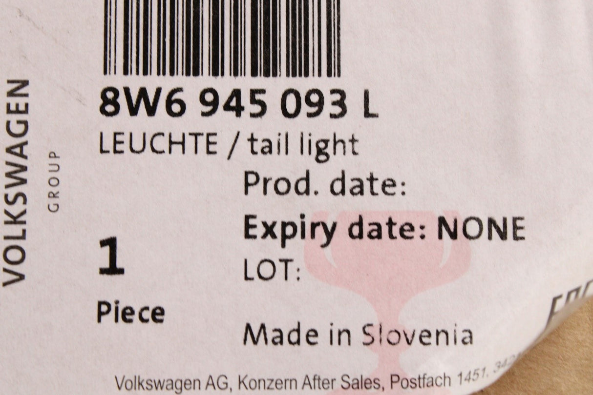 Audi A5 S5 2017-on rear inner LED tail light (left) 8W6945093L