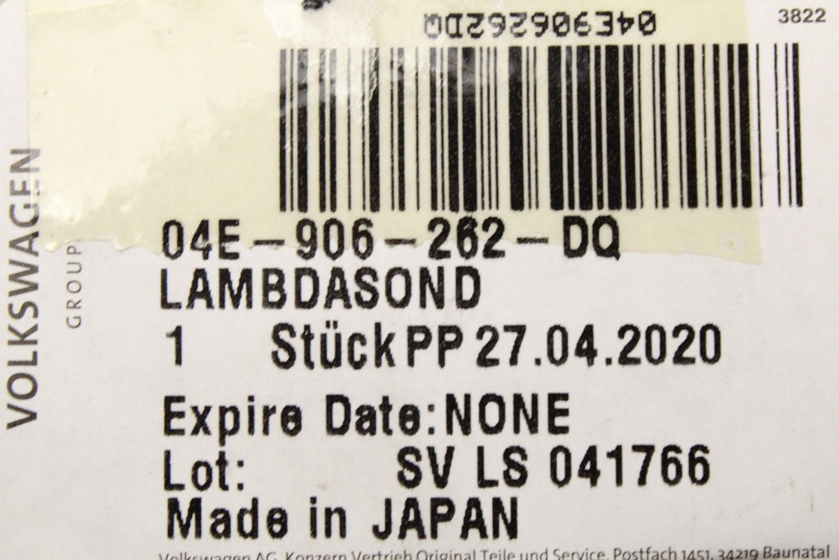 VW Golf Audi A3 Skoda SEAT Ateca 1.2 1.4 TSI lambda sensor 04E906262DQ