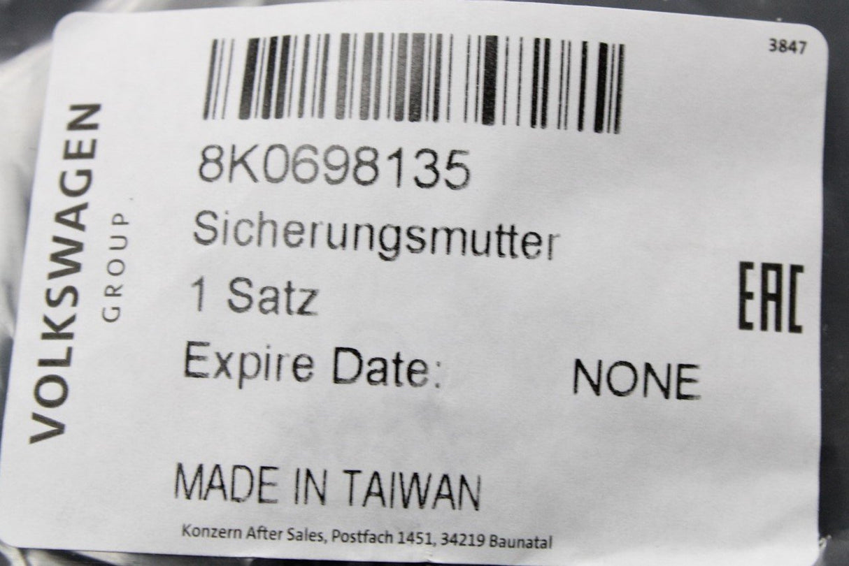 VW Touareg Audi A4 A5 A6 A7 A8 master cylinder attachment nut 8K0698135