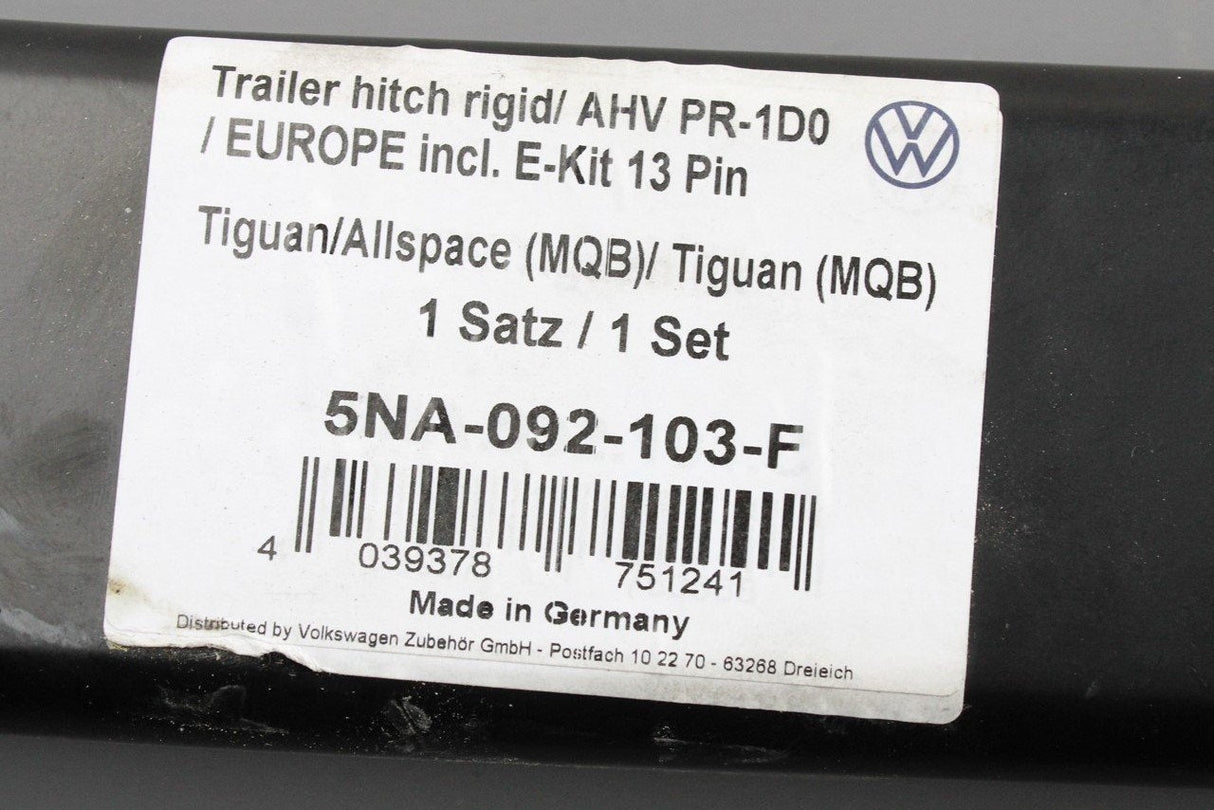 VW Tiguan 2016-onward fixed hitch tow bar 5NA092103F