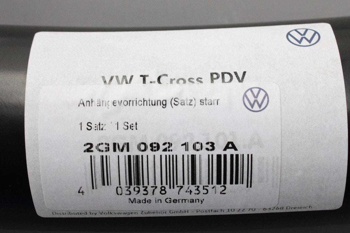 VW T-Cross 2019-onward fixed hitch tow bar 2GM092103A