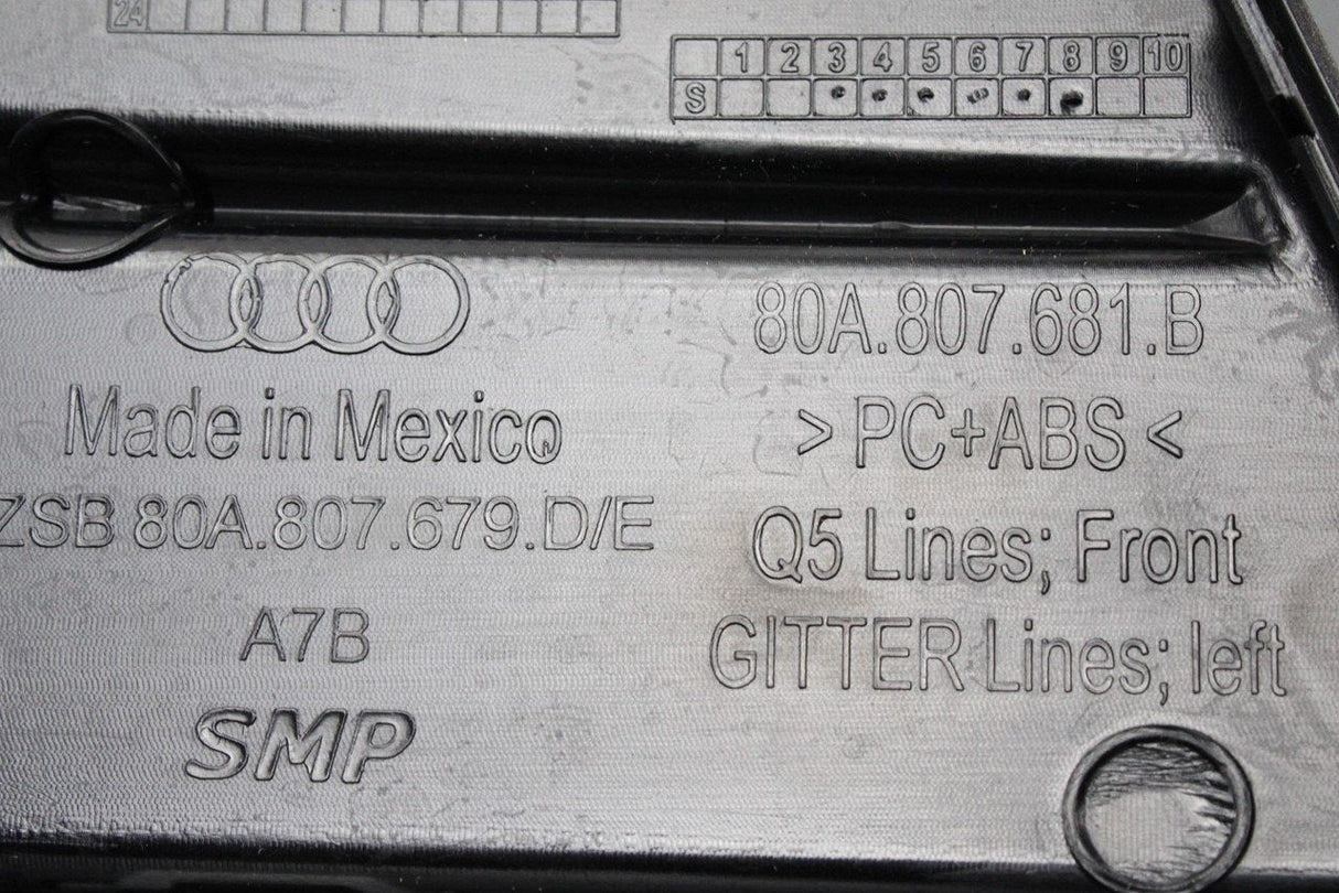 Audi Q5 2017-on bumper air guide grille trim (front left) 80A807679D RU6