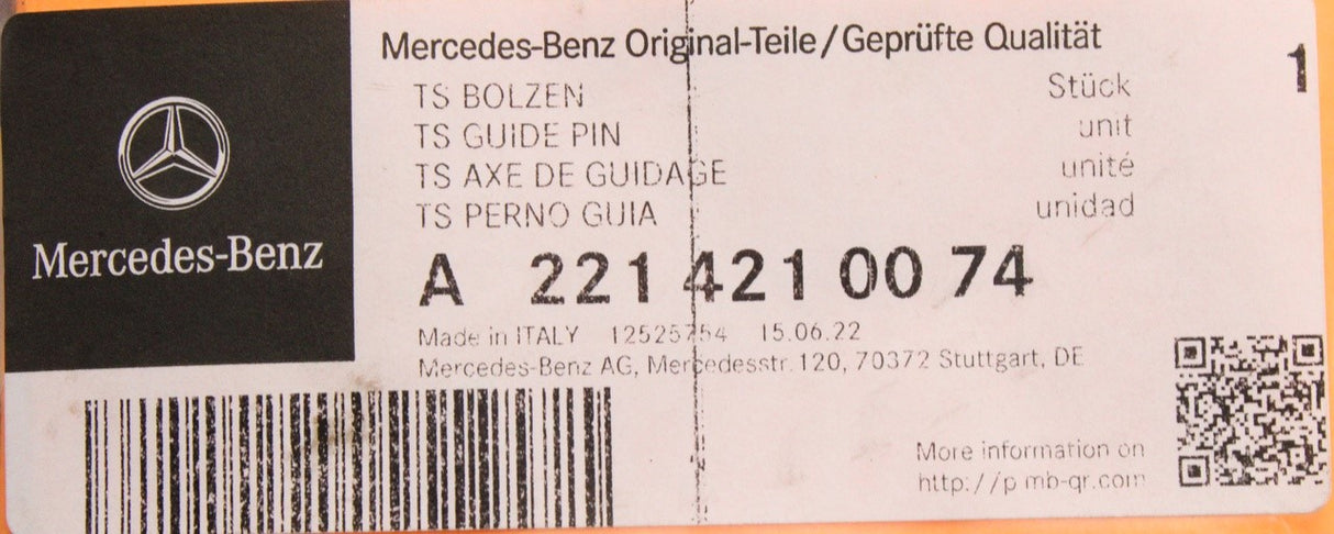 Mercedes-Benz S-Class W221 brake pad pins repair kit (front) A2214210074