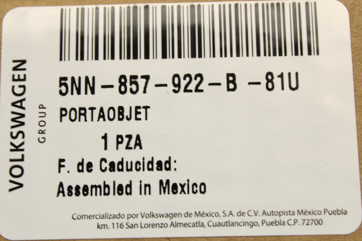 VW Tiguan Allspace 18- LHD dashboard stowage compartment 5NN857922B 81U