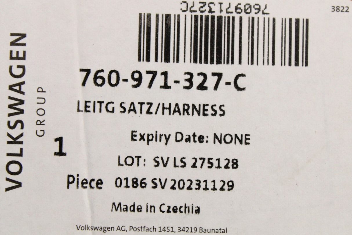 VW Touareg 2018-on front assistance camera wiring set harness 760971327C