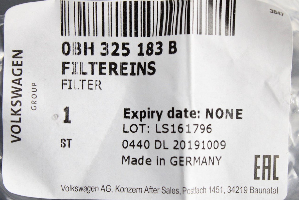 VW Transporter Audi Skoda SEAT auto DSG oil filter element 0BH325183B