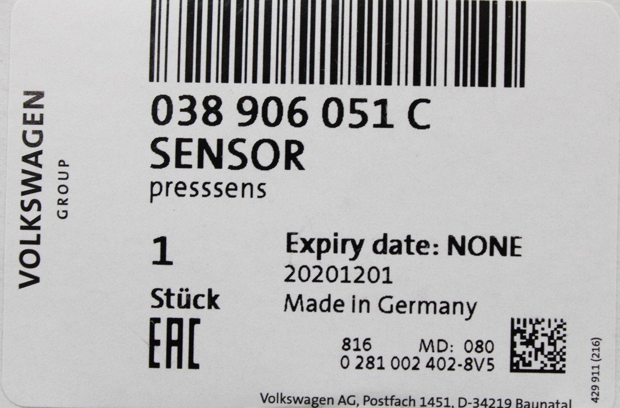 VW Audi Skoda SEAT boost pressure MAP sensor 038906051C