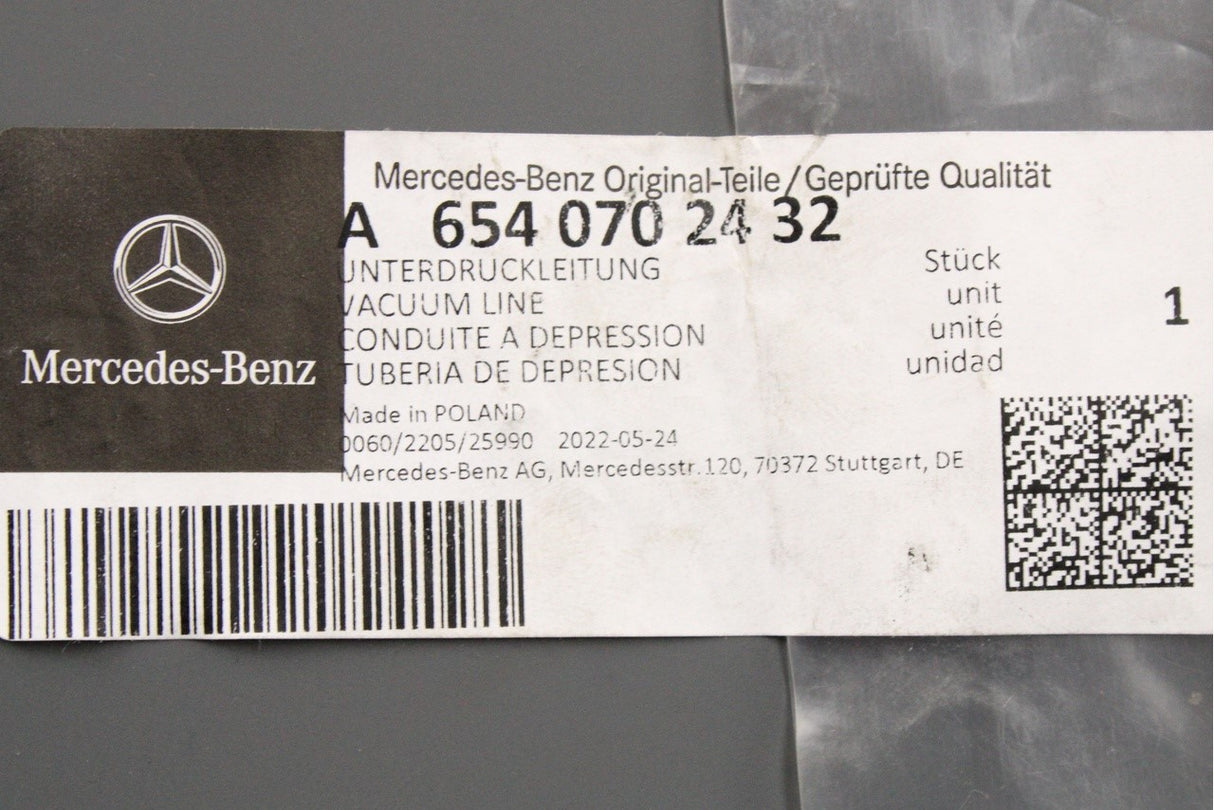 Mercedes-Benz M654 diesel engine vacuum hose line pipe A6540702432