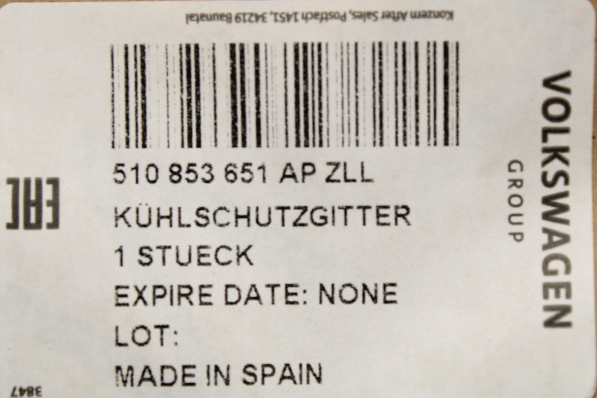 VW Golf Sportsvan 2014-2020 front bumper radiator grille 510853651AP ZLL