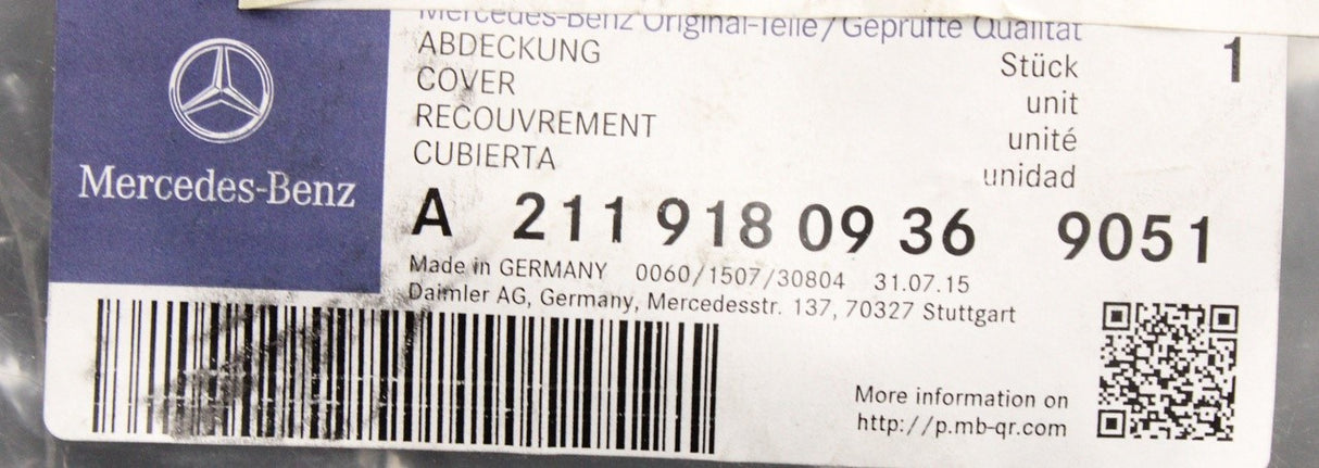 Mercedes-Benz seat cover trim A21191809369051