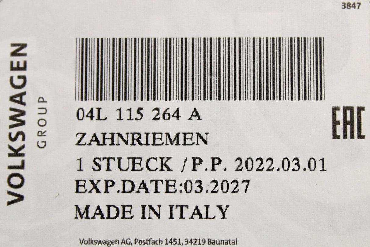 VW Audi Skoda SEAT oil pump tooth belt (1.6 2.0 TDI) 04L115264A