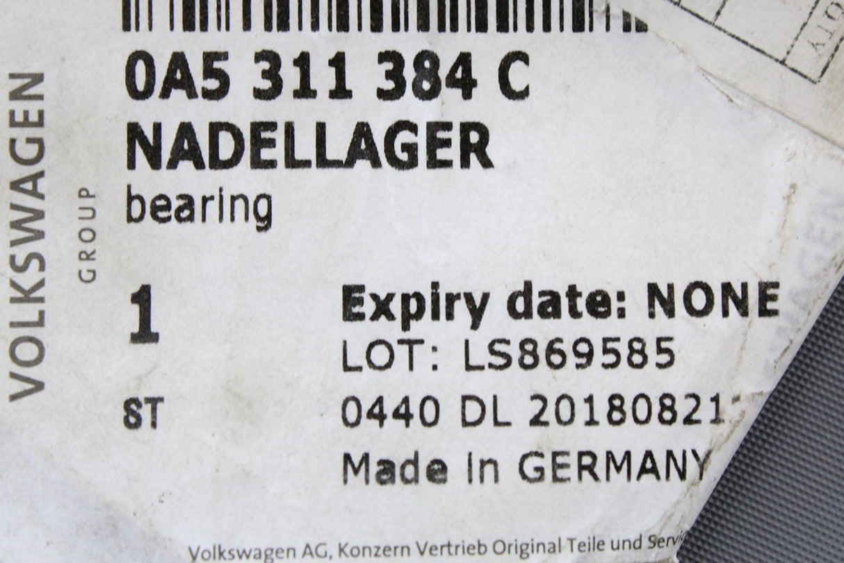 VW Transporter T5-T6.1 MQ500 needle bearing (45.2x59.4x3.5) 0A5311384C