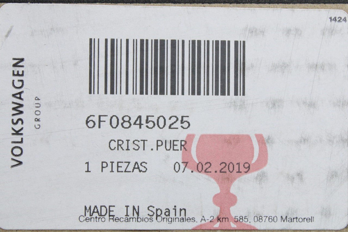 SEAT Ibiza 6F 2018-on door window glass (rear, left) 6F0845025