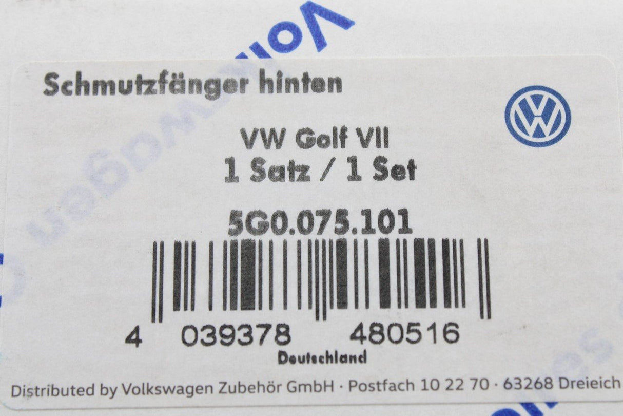 VW Golf MK7 2013-16 accessory rear mud flaps set 5G0075101