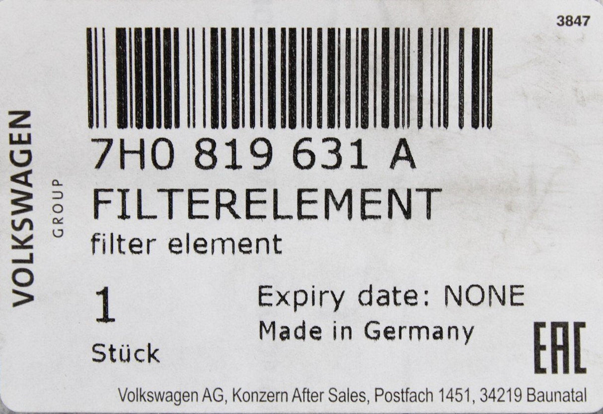 VW Transporter T5-T6.1 Touareg Amarok Audi Q7 pollen filter 7H0819631A