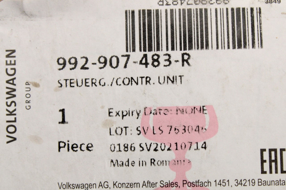 Audi e-Tron GT 2021-on rear spoiler adjustment control unit 992907483R