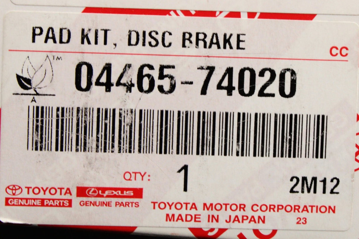 Toyota IQ 2008-2014 brake pads (front) 04465-74020
