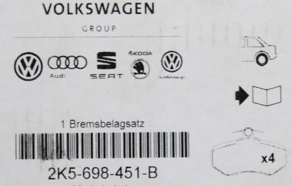 VW Caddy Sharan Audi Q3 brake pads set (rear) 2K5698451B