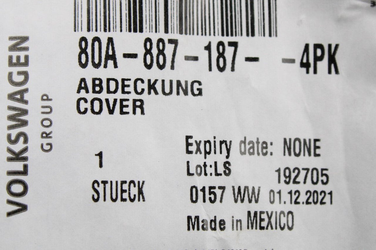Audi Q5 2017-on ISOFIX trim slot cover (rear) 80A887187 4PK