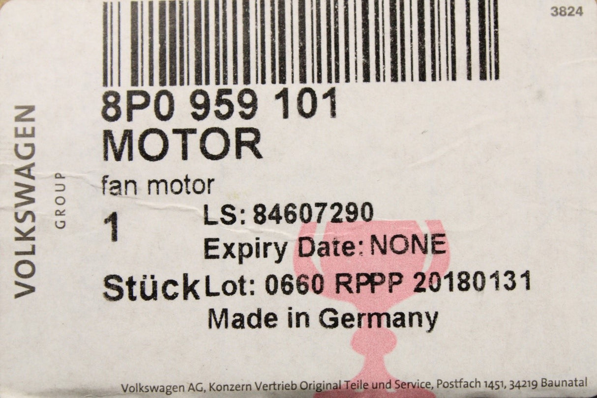 Audi A1 A3 A4 A5 Q3 Q5 TT RS3 04-2018 climate control unit fan 8P0959101
