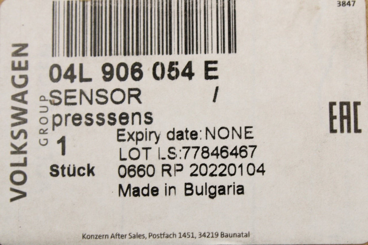 VW Touareg Audi A1 Skoda SEAT fuel rail pressure sensor (TDI) 04L906054E