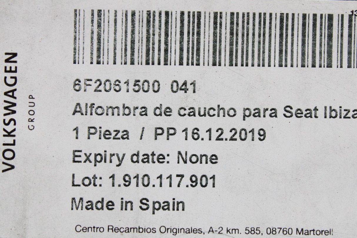 SEAT Ibiza Arona 2018-on all weather rubber floor mats RHD 6F2061500 041