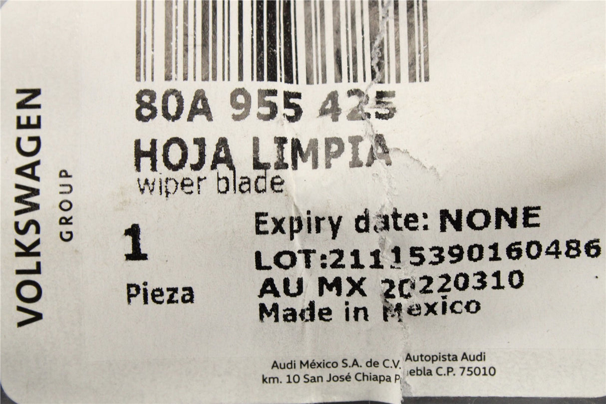 Audi Q5 2017-on windscreen wiper blade (rear) 80A955425