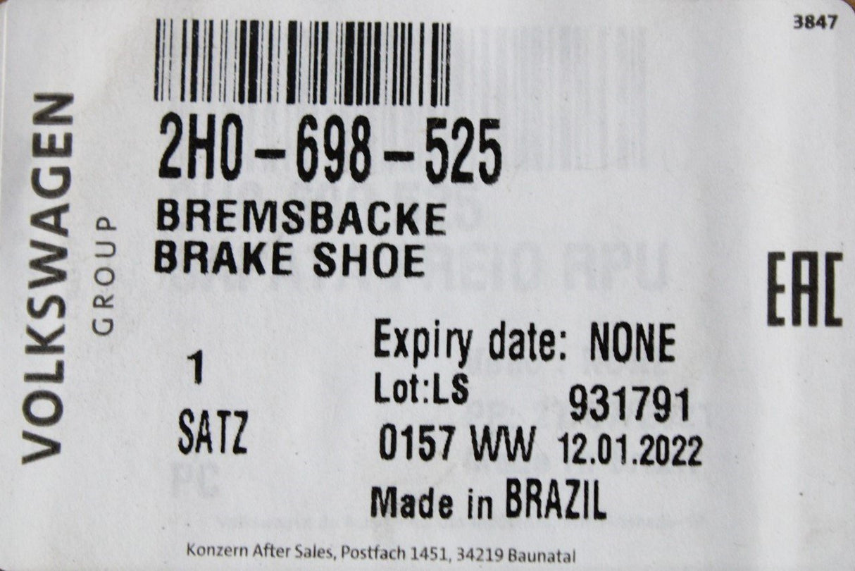 VW Amarok 2010-20 rear brake shoe set 2H0698525