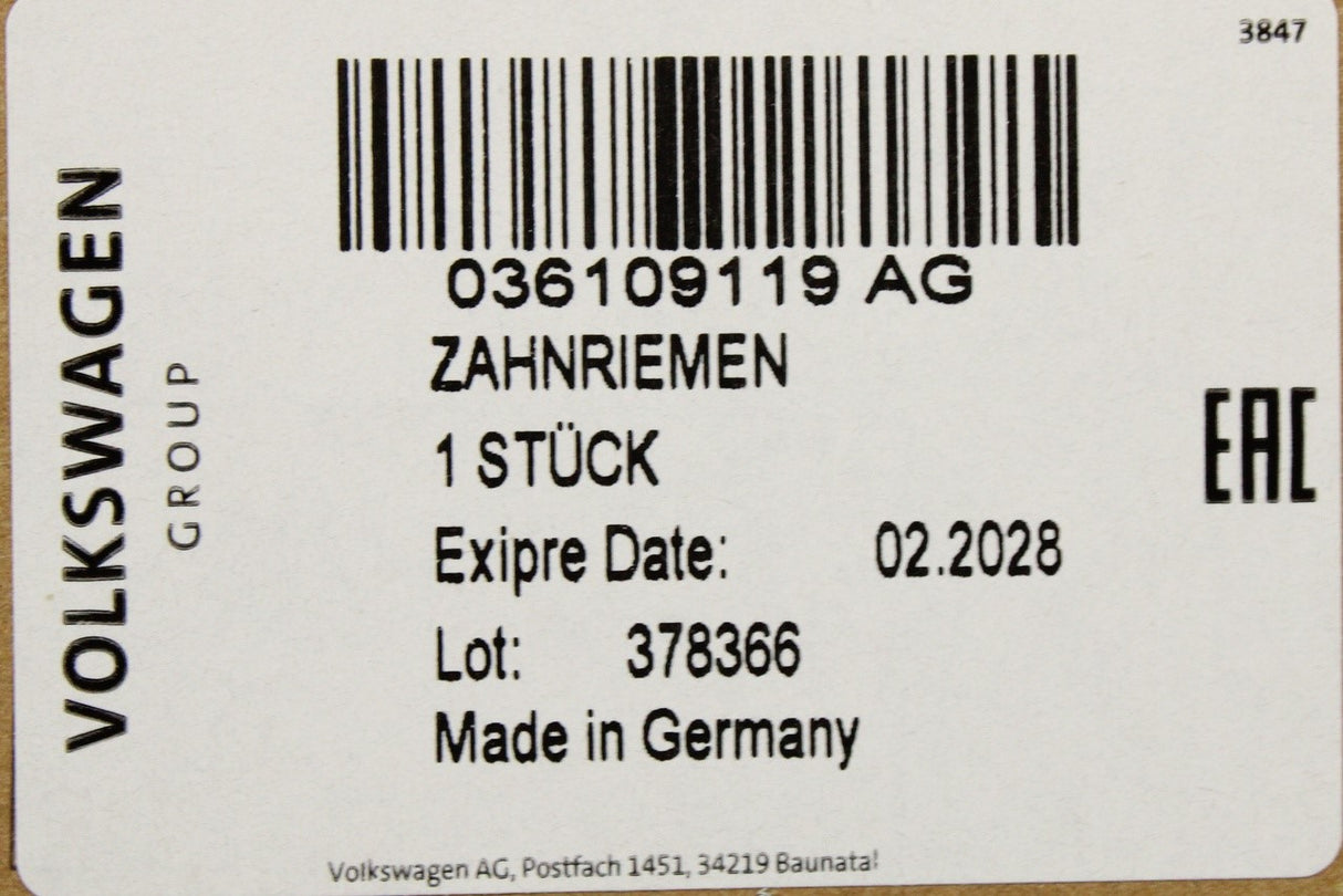 VW Audi Skoda SEAT 1.4 16V petrol timing belt cambelt kit 036198119C