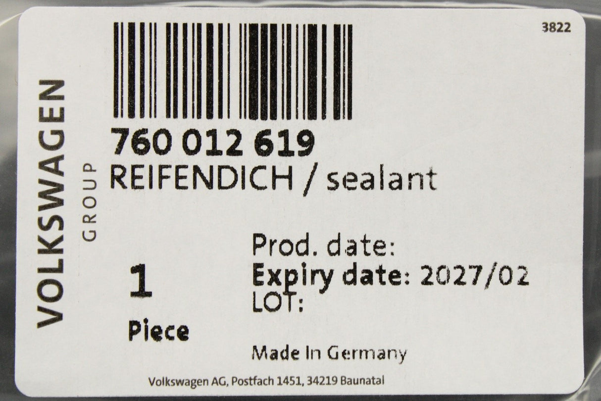 VW Touareg 2018-on tyre puncture sealant (700ml) 760012619