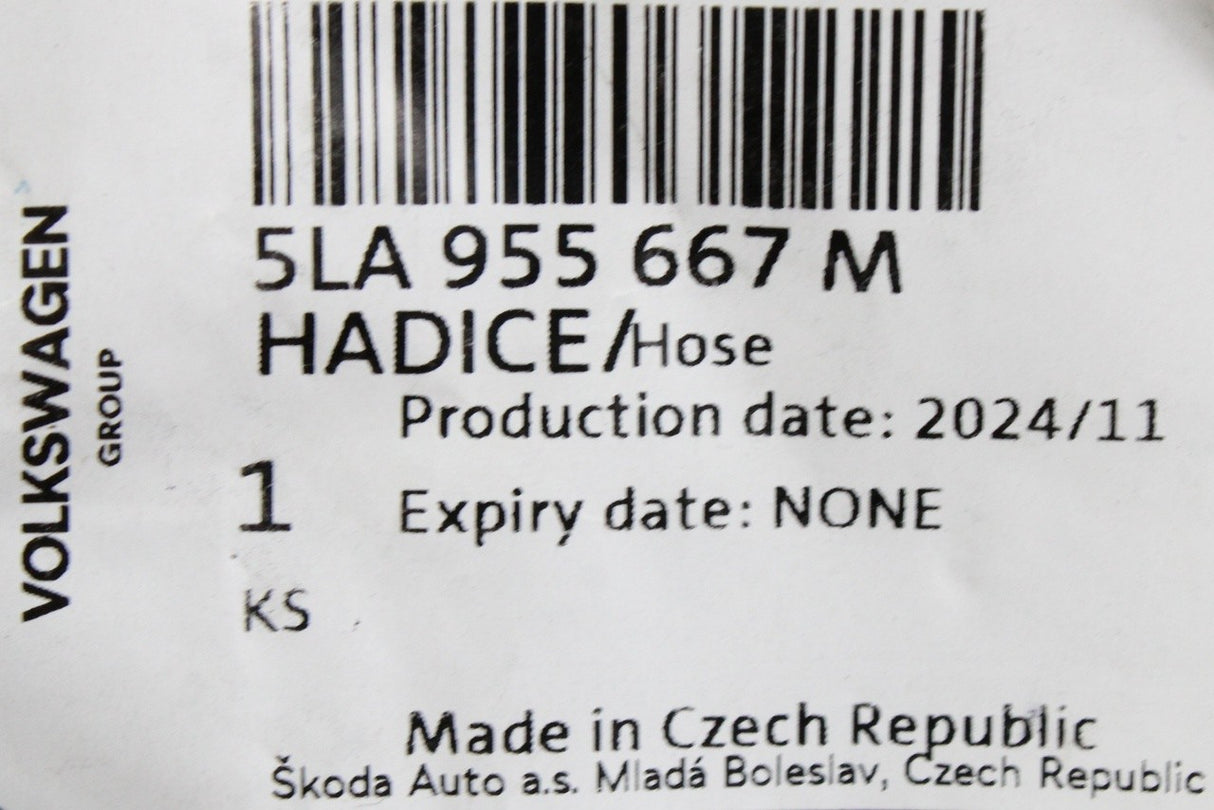 Skoda Enyaq Elroq 21-on RHD front screenwash hose pipe 5LA955667M