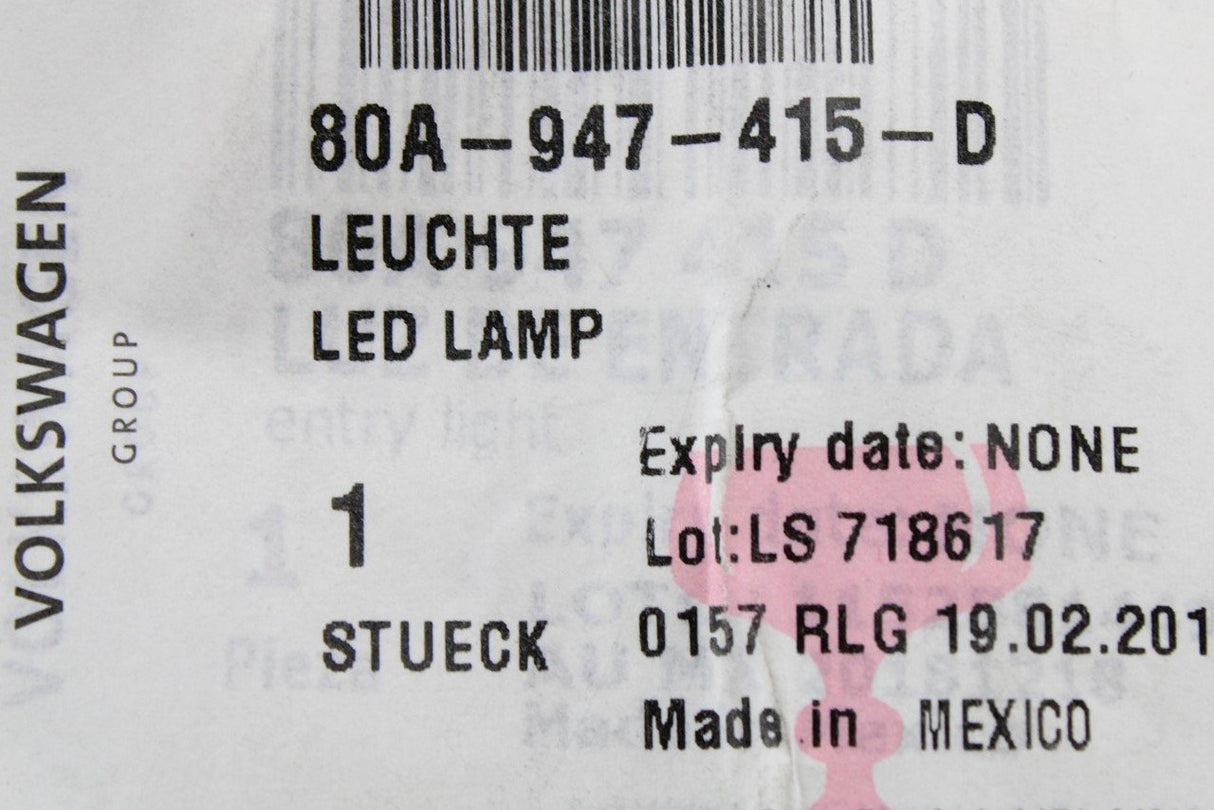 Audi Q5 SQ5 2017-on rear foot well LED light (passenger) 80A947415D